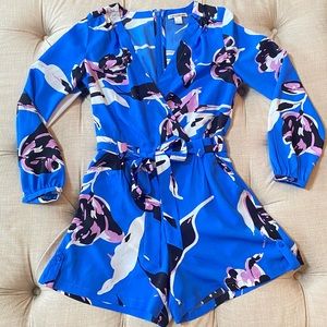 Dalia Collection Blue Bird Long Sleeve Romper